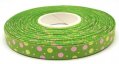 Printed Ribbon - 3/8 - AA012 - Green/Pink/Yellow