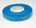 Printed Ribbon - 3/8 - AS004 - Blue, satin, polka dots