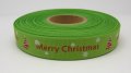 Printed Christmas ribbon - 5/8' - Merry Xmas - Green